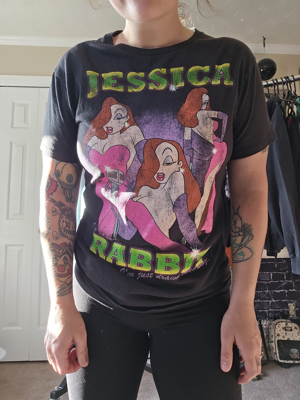 Jessica Rabbit Graphic Tee - Black with Pink Print